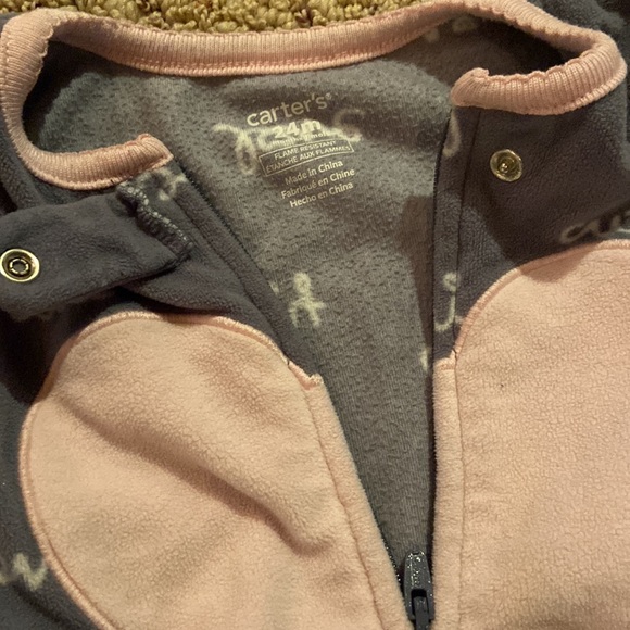 24 month fleece Carter girl pajamas - Picture 2 of 3